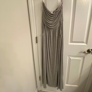 Grey Strapless Maxi Dress